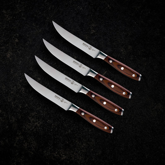 SET DI 4 COLTELLI DA BISTECCA FINE EDGE AVANTA PAKKAWOOD